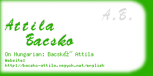 attila bacsko business card